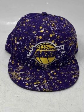 New Era Los Angeles Lakers Purple & Yellow Paint-Splatter Snapback Hat